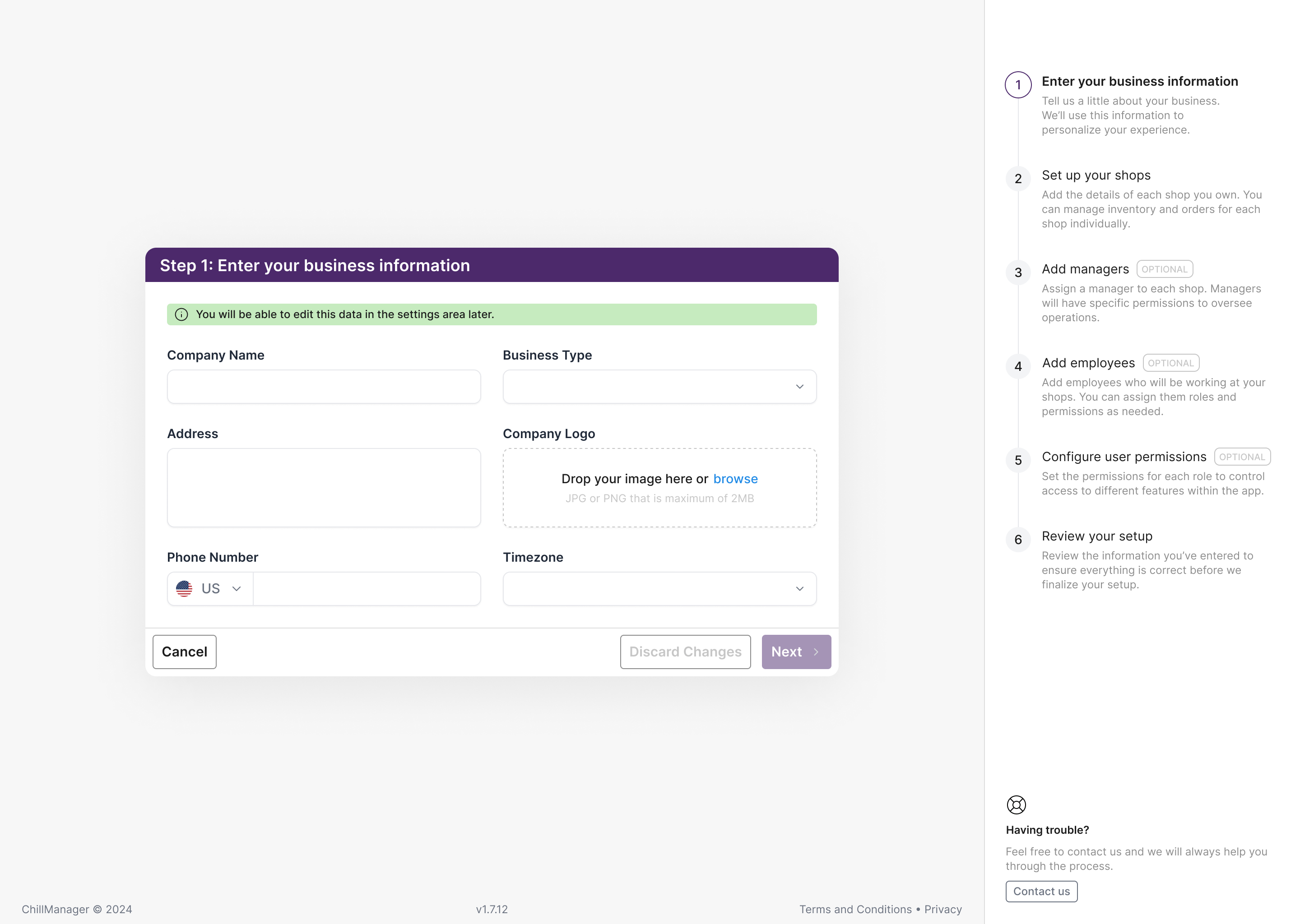 ChillManager Onboarding