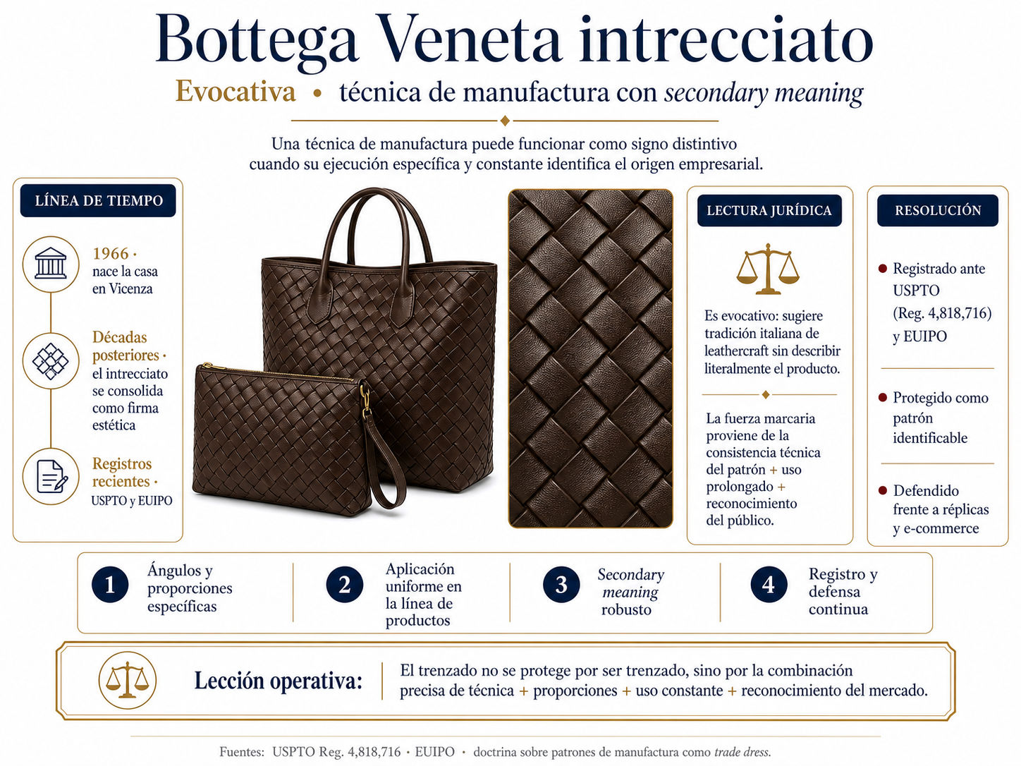 Patrón intrecciato de Bottega Veneta — tejido entrelazado en piel