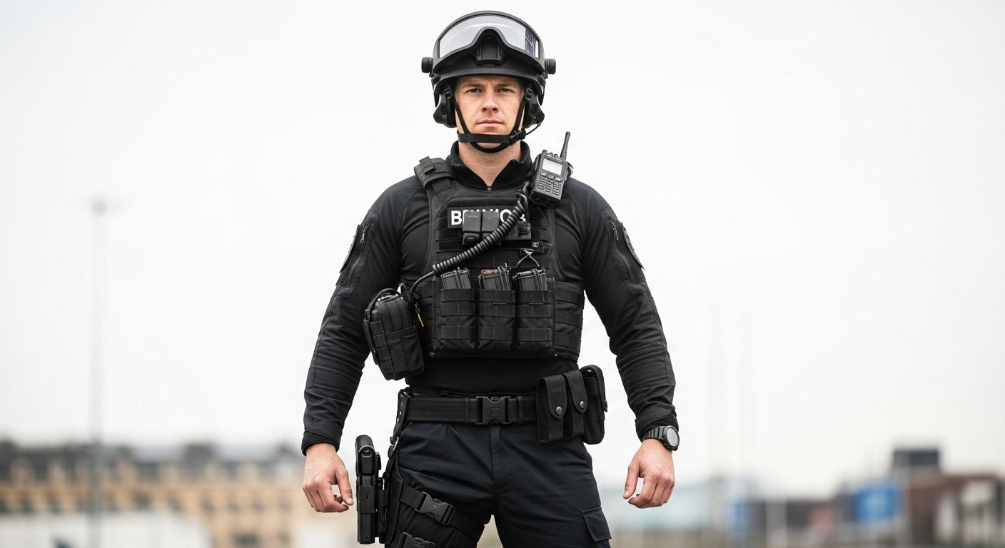 polisi seragam hitam