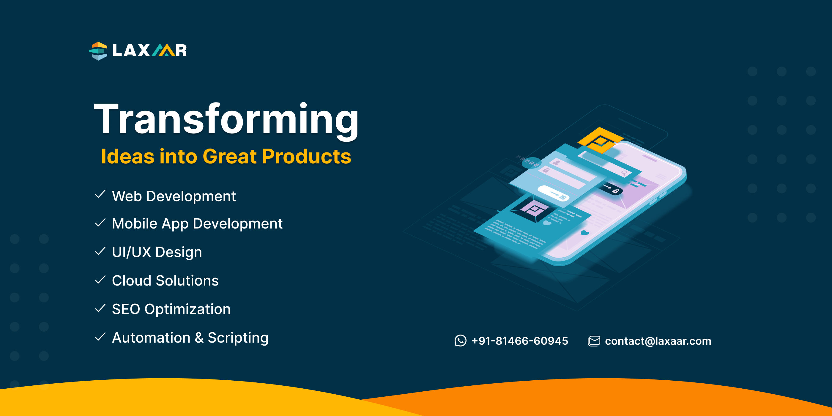 Laxaar website development mobile app development software 
