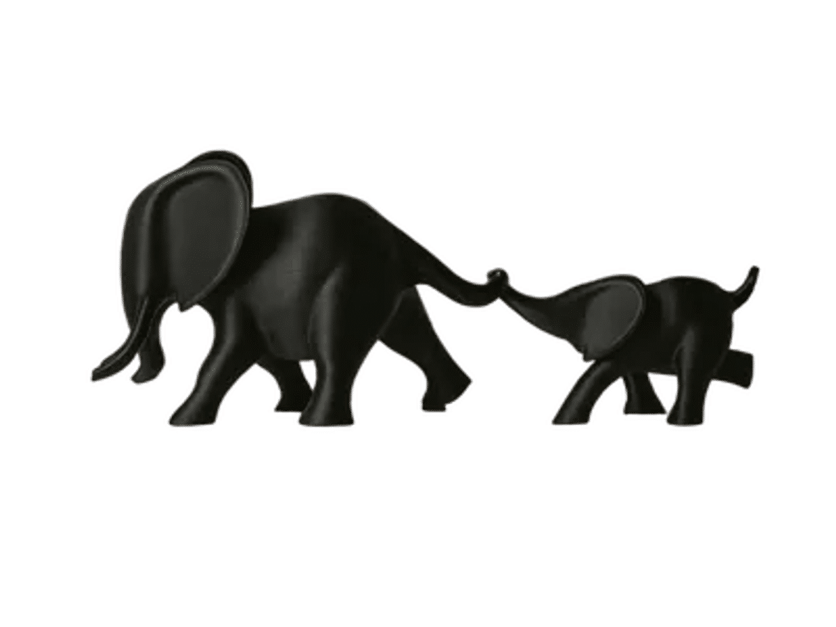 Elephant Duo Figurines – Minimalist Sculpture Set — Main view