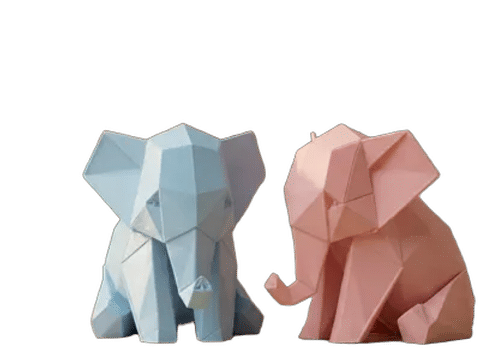 Origami Elephant - Minimalist Decor — Surface detail