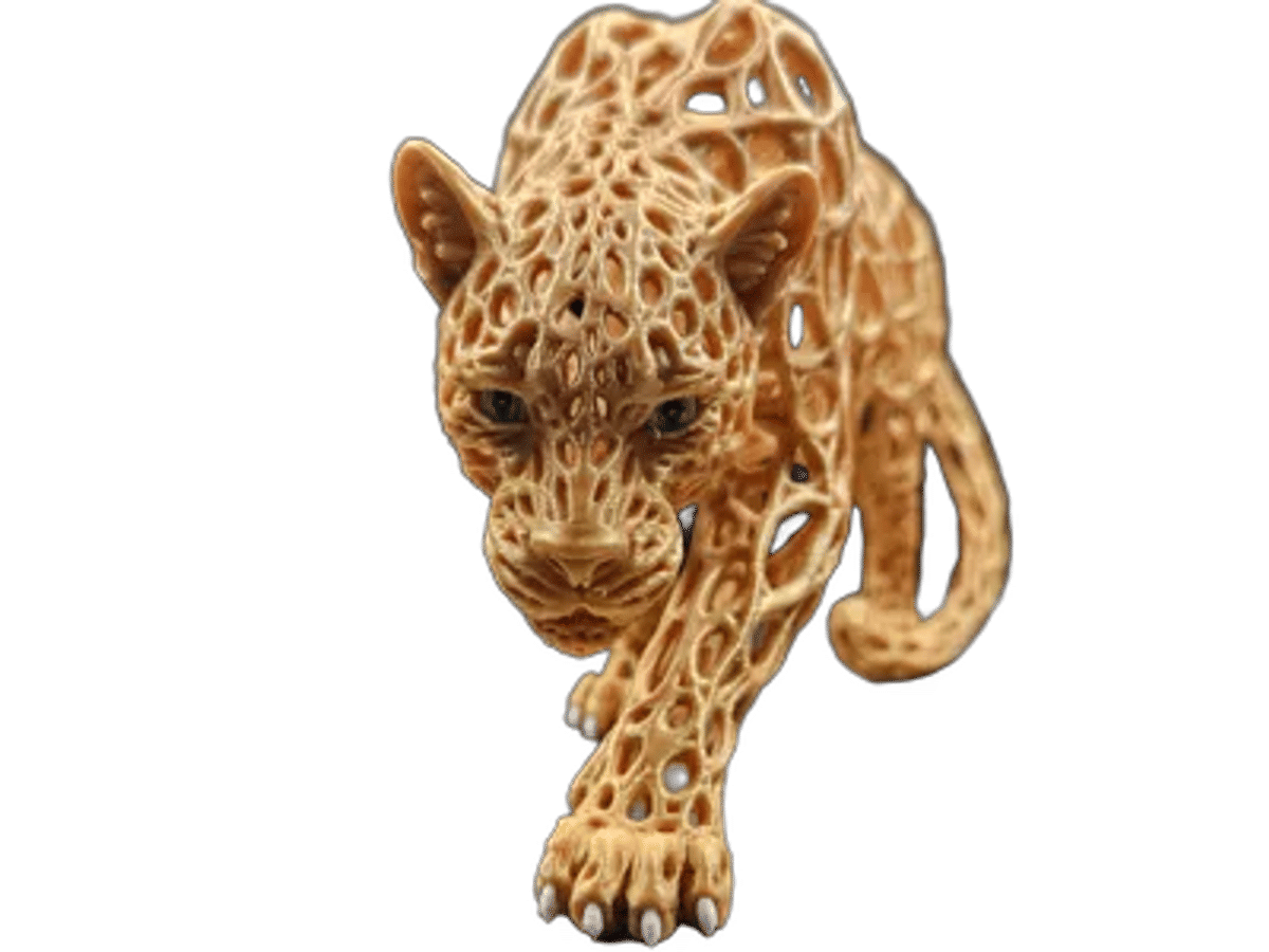 Voronoi Leopard Elegant Voronoi Sculpture — Main view