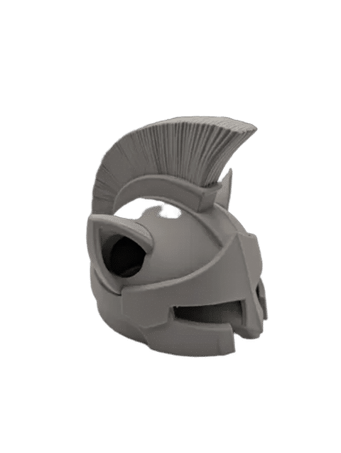 Spartan cat helmet! — Three-quarter view