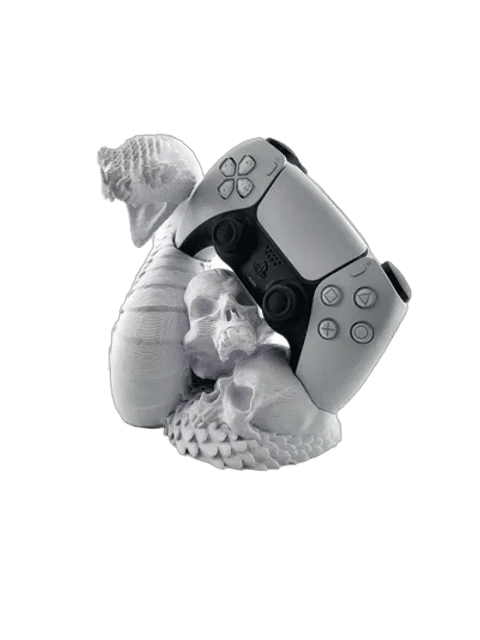 Snake & Skull PS5 Controller Stand — Side profile