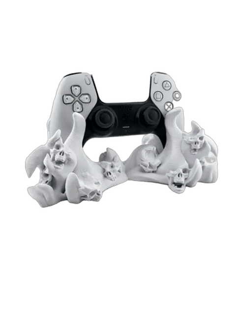 Hellfire Skull PS5 Controller Stand — Side profile