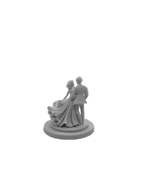 Eternal Elegance Bride & Groom Romantic Sculpture — Side profile