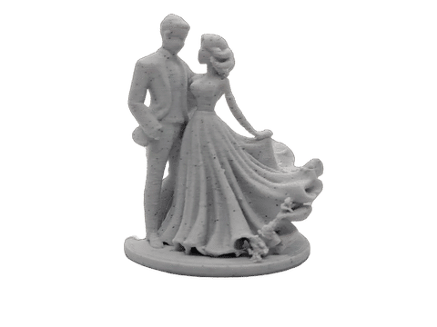 Eternal Elegance Bride & Groom Romantic Sculpture — Surface detail