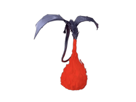 Flame Breath Dragon Lamp — Side profile