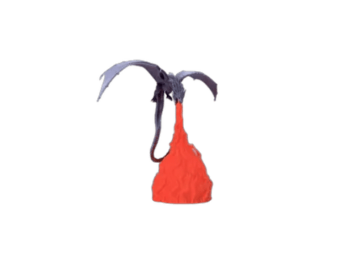 Flame Breath Dragon Lamp — From above