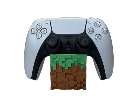 Grass Block PS5 Controller Stand — Side profile