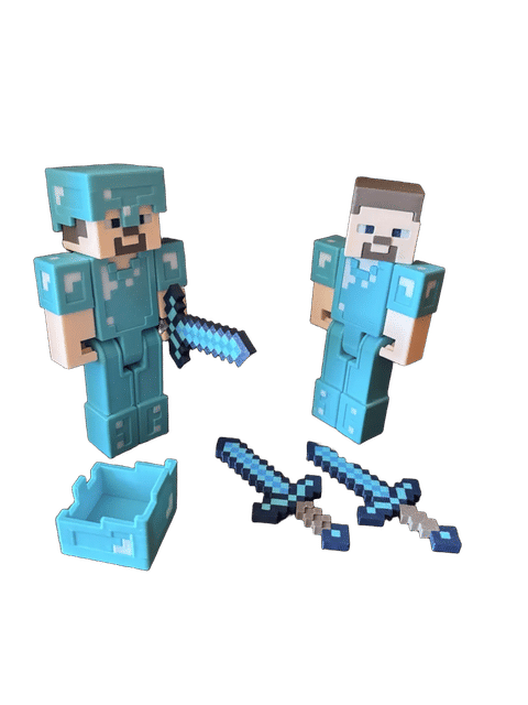 Minecraft Diamond Steve - Articulated — Surface detail