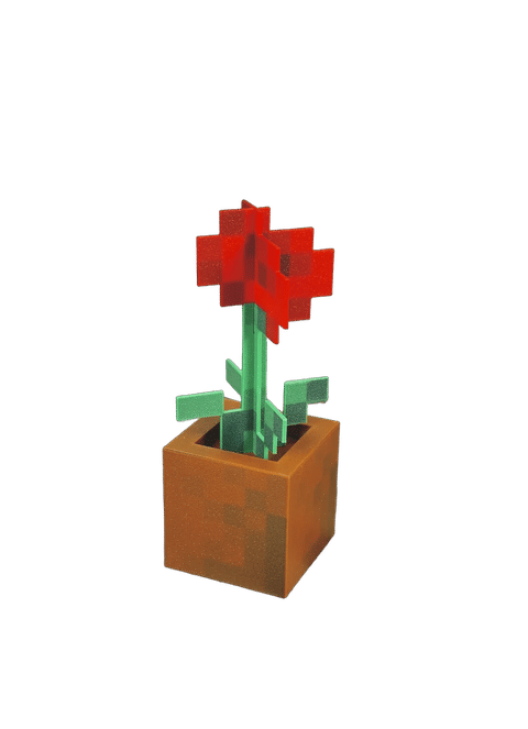 Minecraft Flowers with Pot — Side profile