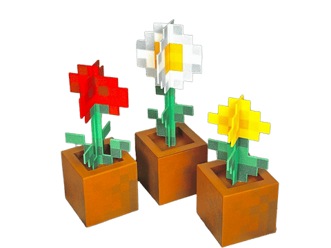 Minecraft Flowers with Pot — From above