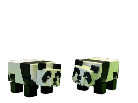 Minecraft Panda Articulated — Surface detail