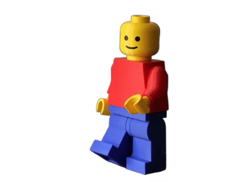Articulated Brick-Style Figure — Side profile