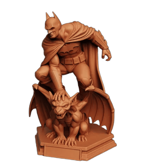 Batman Crouching on Gargoyle Dark Knight Statue — Main view