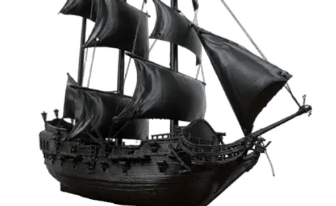 Black Pearl Inspired Pirate Ship – Display Model — From above