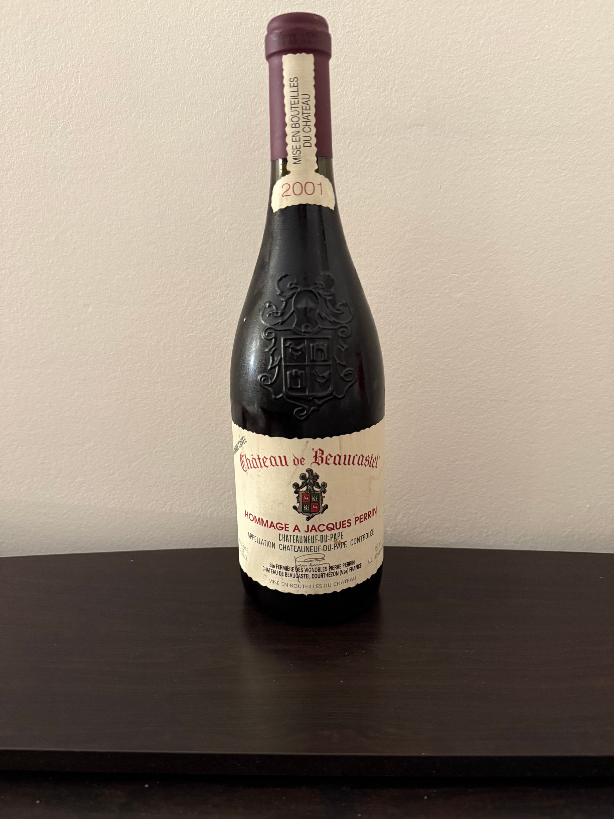 1 bouteille chateauneuf du pape château beau castel « hommage à Jacques Perrin » - Lazuli