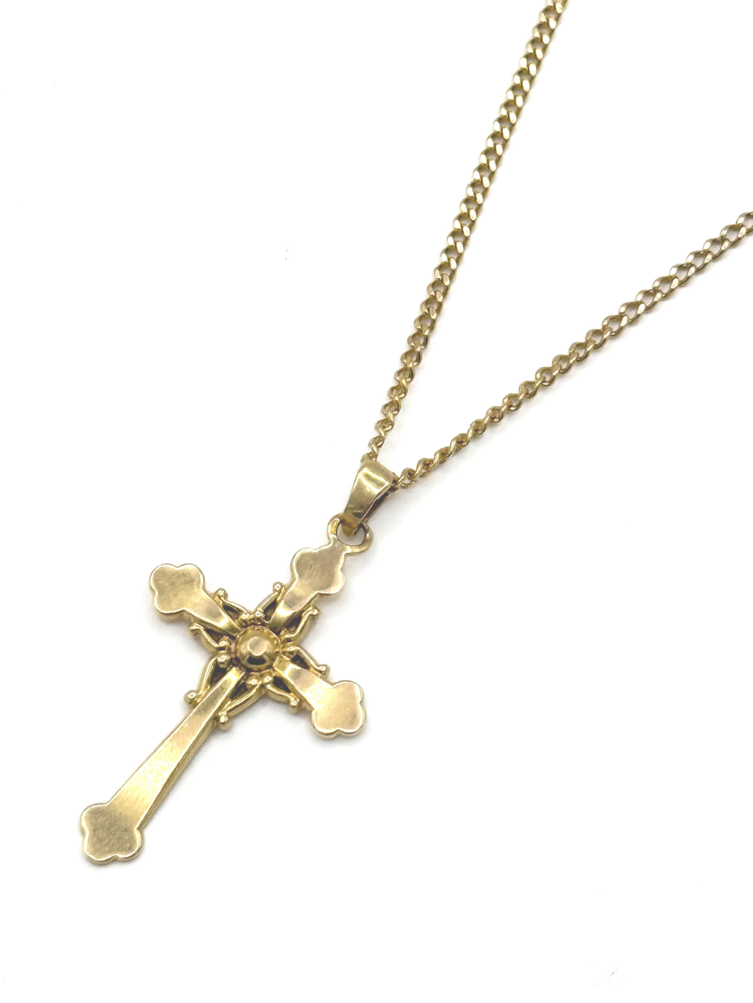 Collier de perles de verre en chute, fermoir en or jaune (750 millièmes). - Lazuli