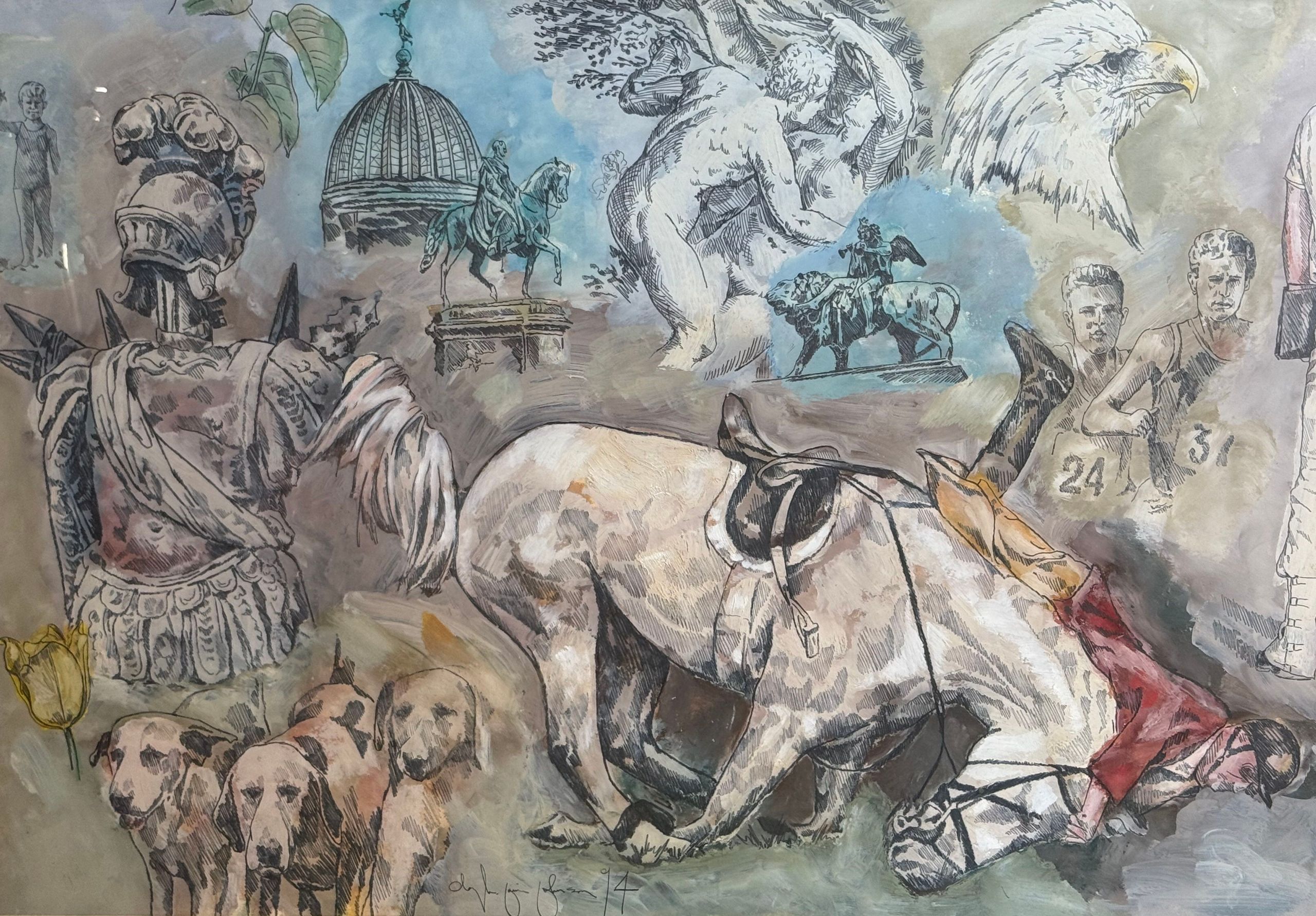 Cafetière en pierre noire et inscustation de pierres bleues et rouges - Lazuli