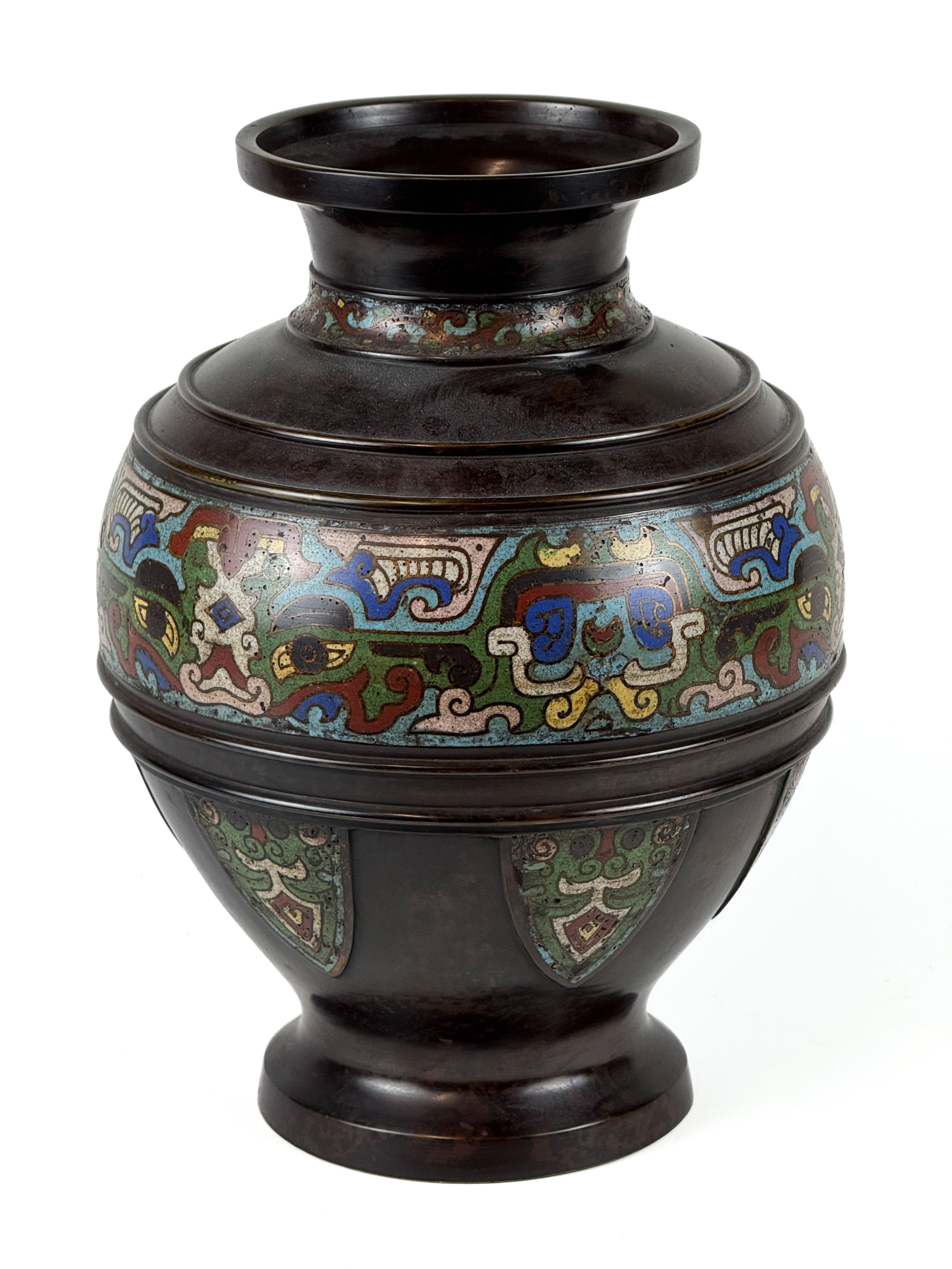 Vase raku en céramique craquelée, signé sous la base - Lazuli