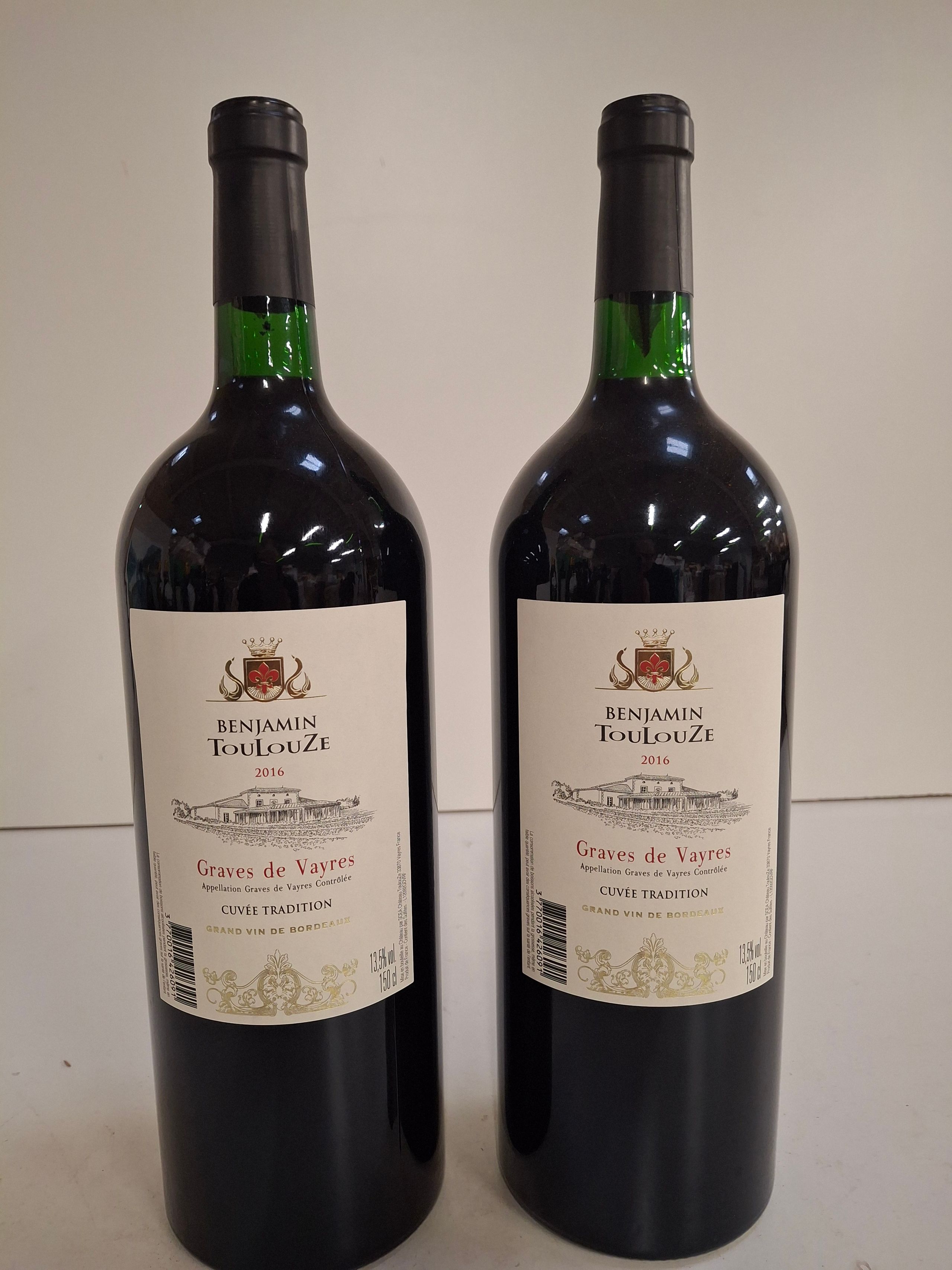 2 Magnums 150cl Graves de Veyres 2016 La cuvée tradition Le Benjamin - Lazuli