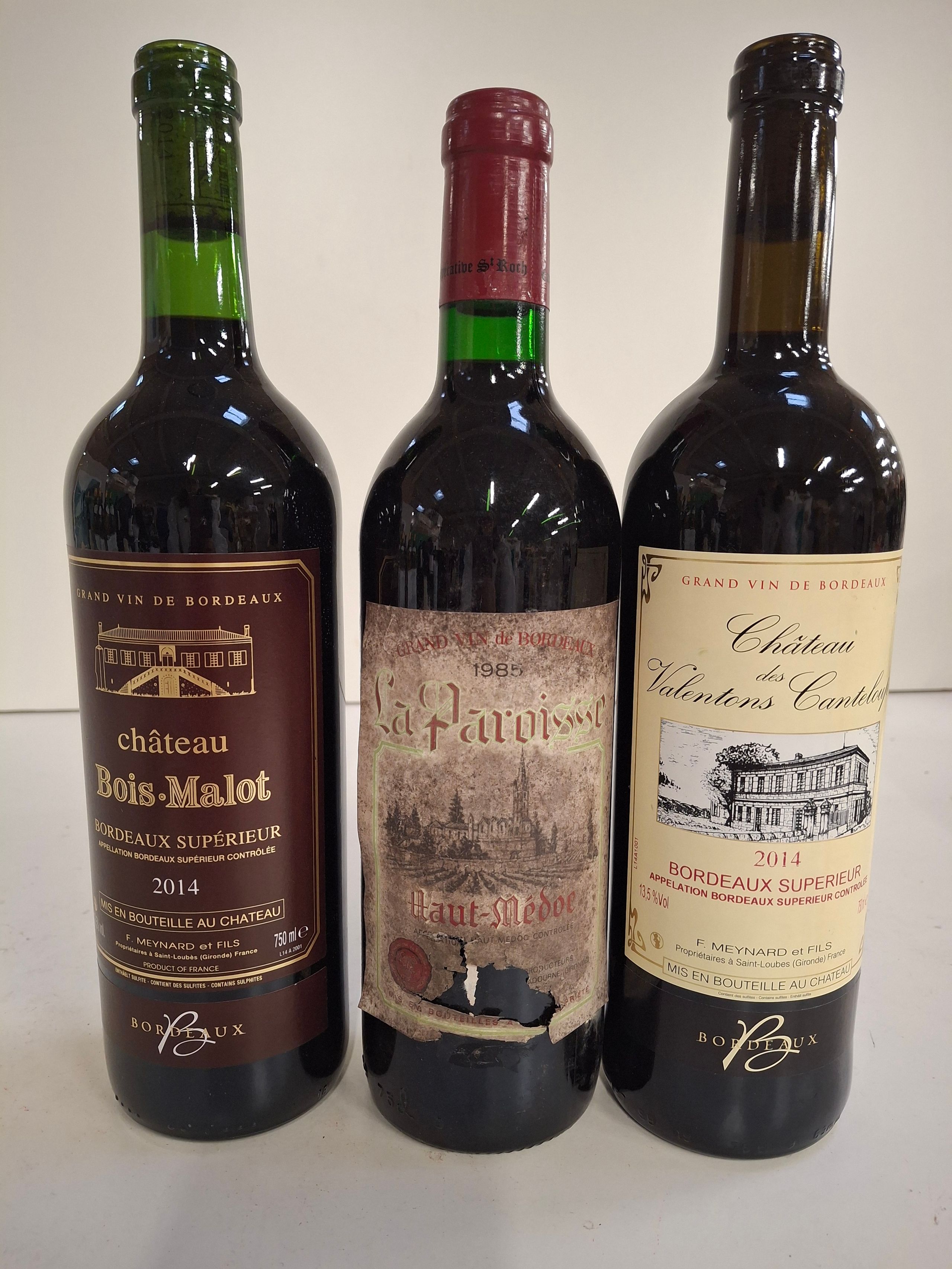 Lot de 3 bouteilles : – 1 Château des Valentons Canteloup 2014 Bordeaux - Lazuli