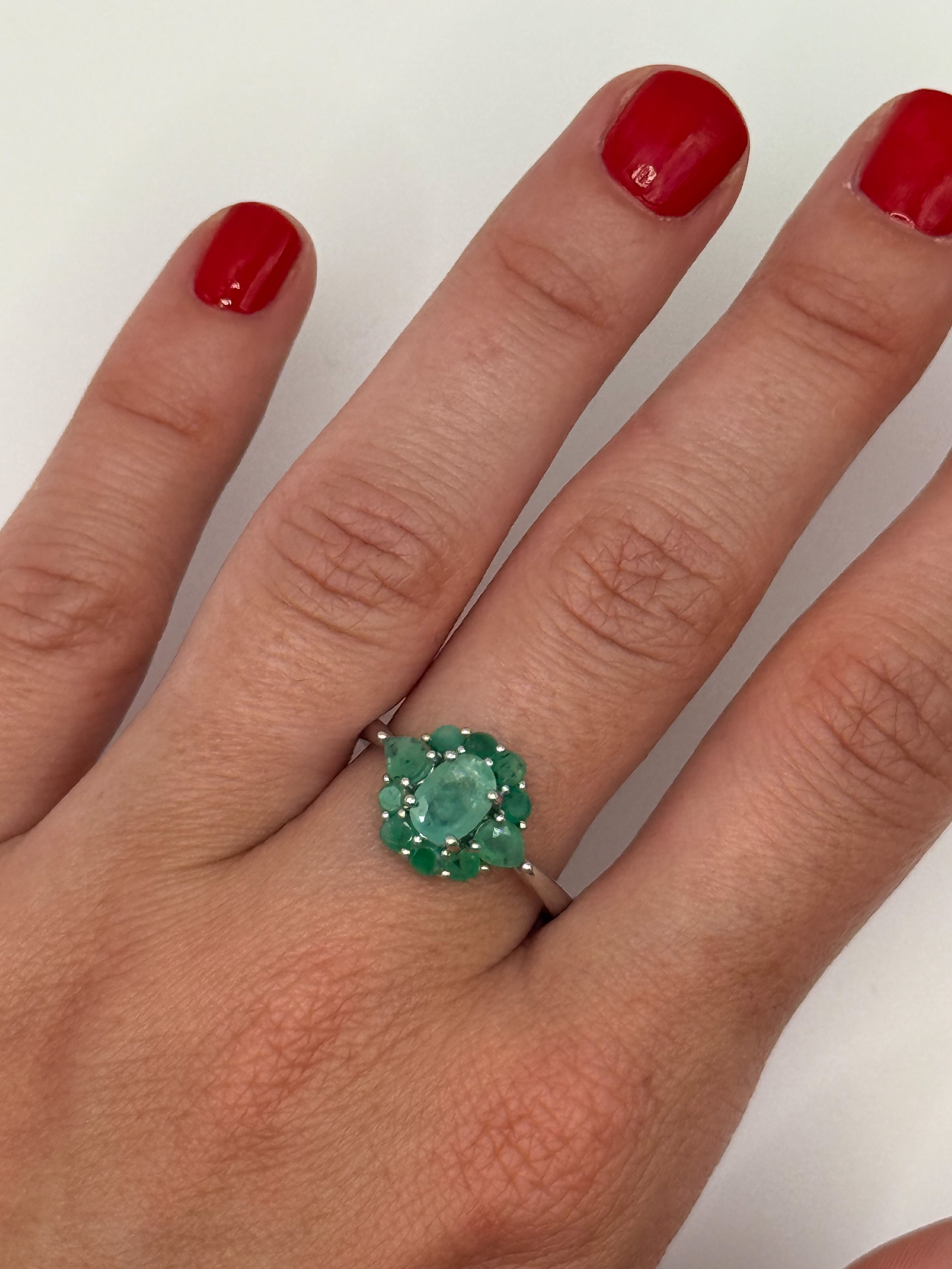 Bague Toi & Moi en argent (925 millième) ornée d&rsquo;une améthyste poire et d&rsquo;un grenat rond. - Lazuli