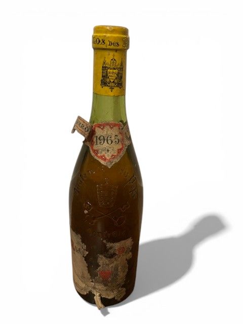 Bouteille Los dos papes étiquette déchirée 1965 - Lazuli