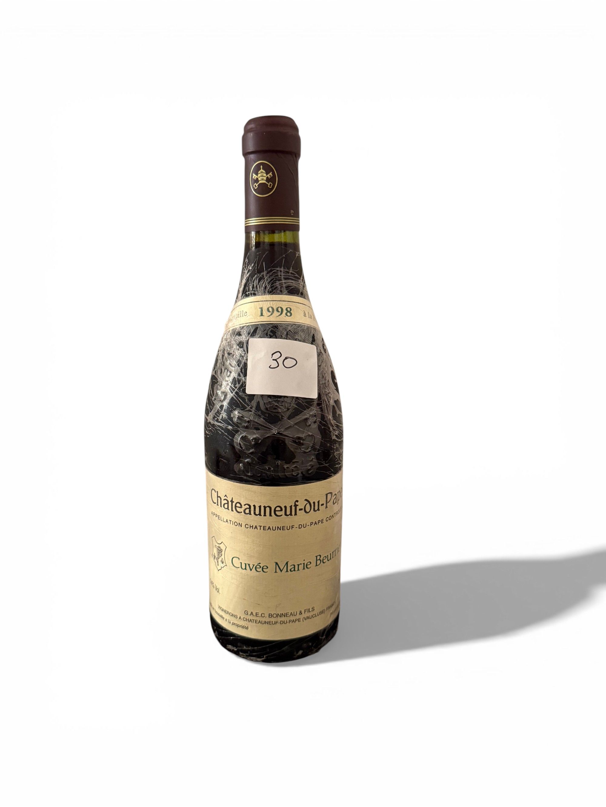 Bouteille chateauneuf du pape, Henri Bonneau, « homme à marie beurrier » 2001 - Lazuli