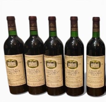Lot de 5 bouteilles Château Labegorce Margaux 1981 - Lazuli