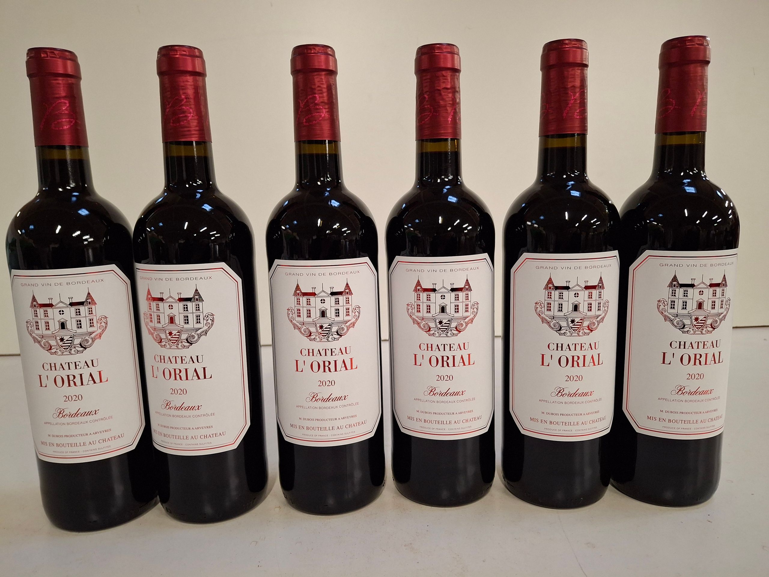 6 Bouteilles Château L&rsquo;Orial 2020 Grand Vin de Bordeaux propriétaire récoltant Famille Dubois - Lazuli