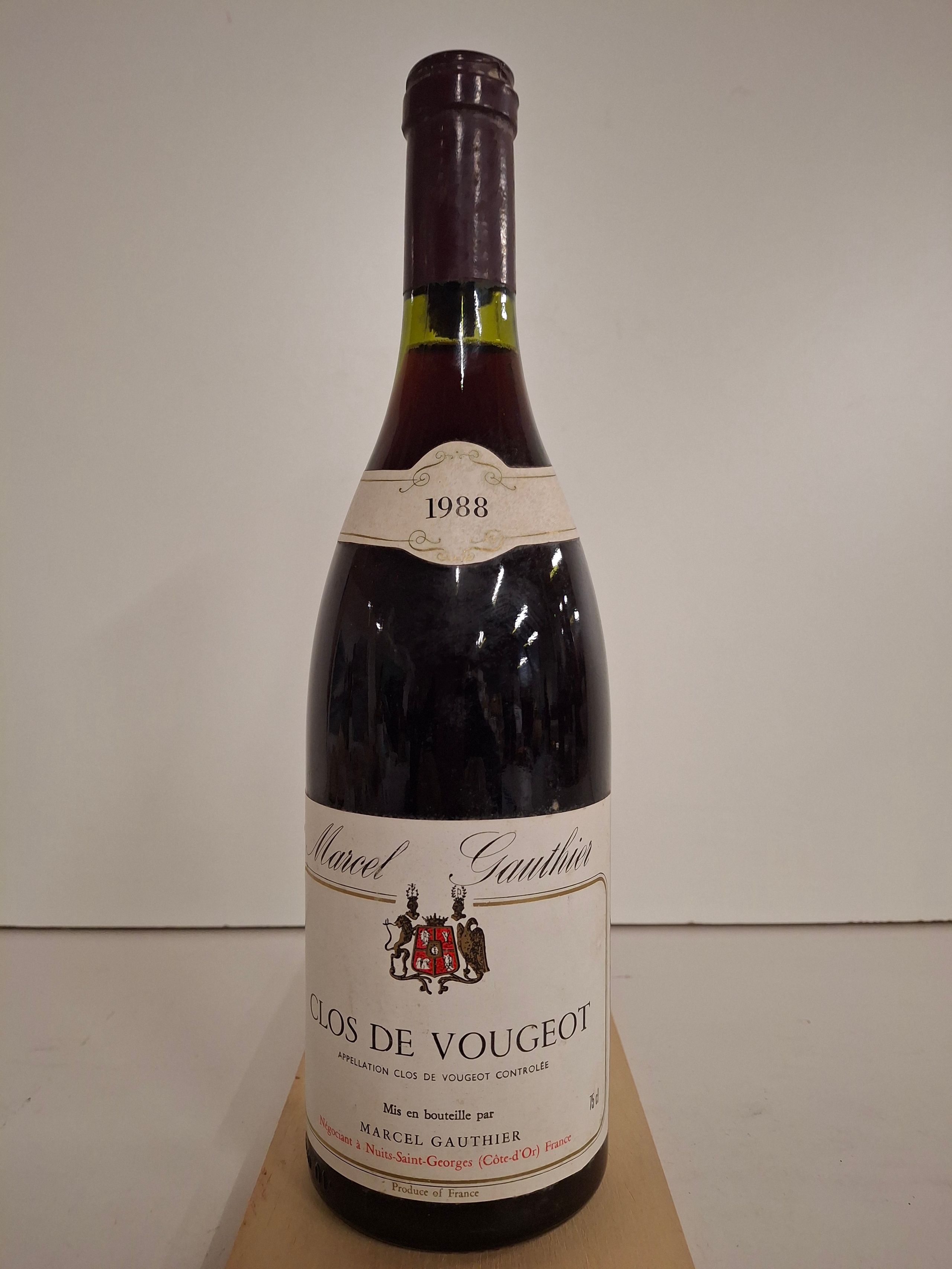 1 Bouteille Clos Vougeot 1988 Marcel Gauthier niveau Parfait - Lazuli