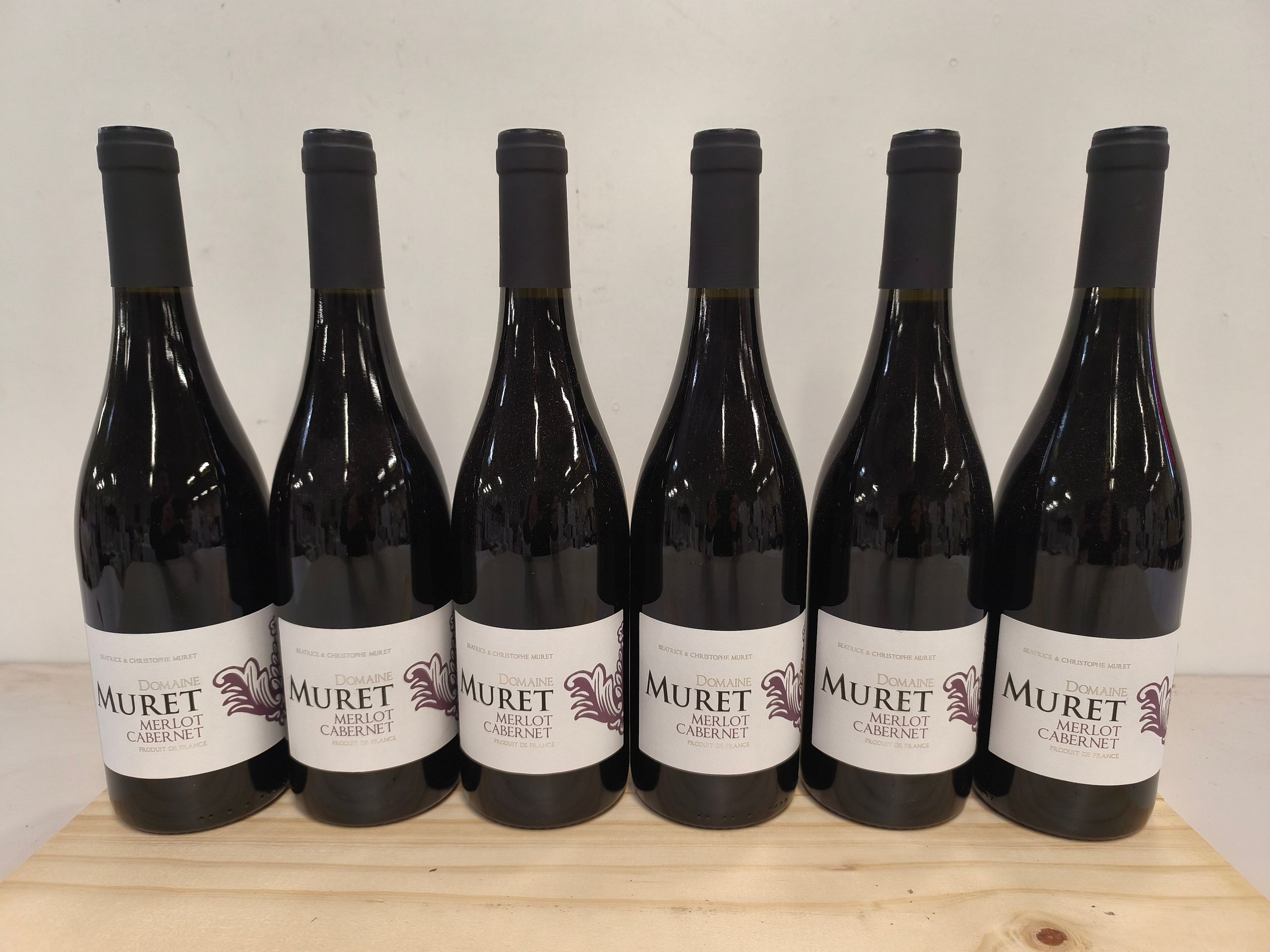 6 Bouteilles Domaine Muret, 2022 Pays d&rsquo;Oc Merlot-Cabernet, Béatrice & Christophe Muret - Lazuli