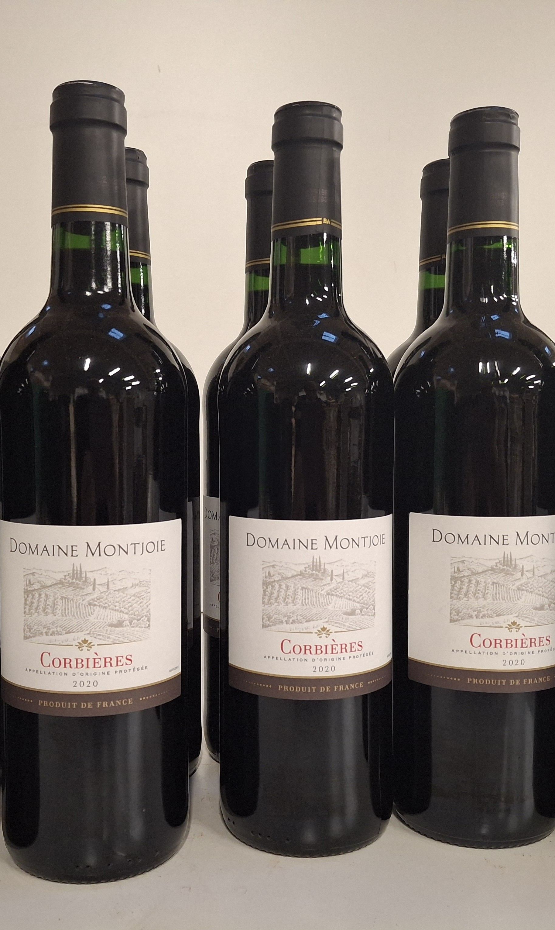 5 Bouteilles Domaine Montjoie 2020 Corbières Rouge état parfait - Lazuli