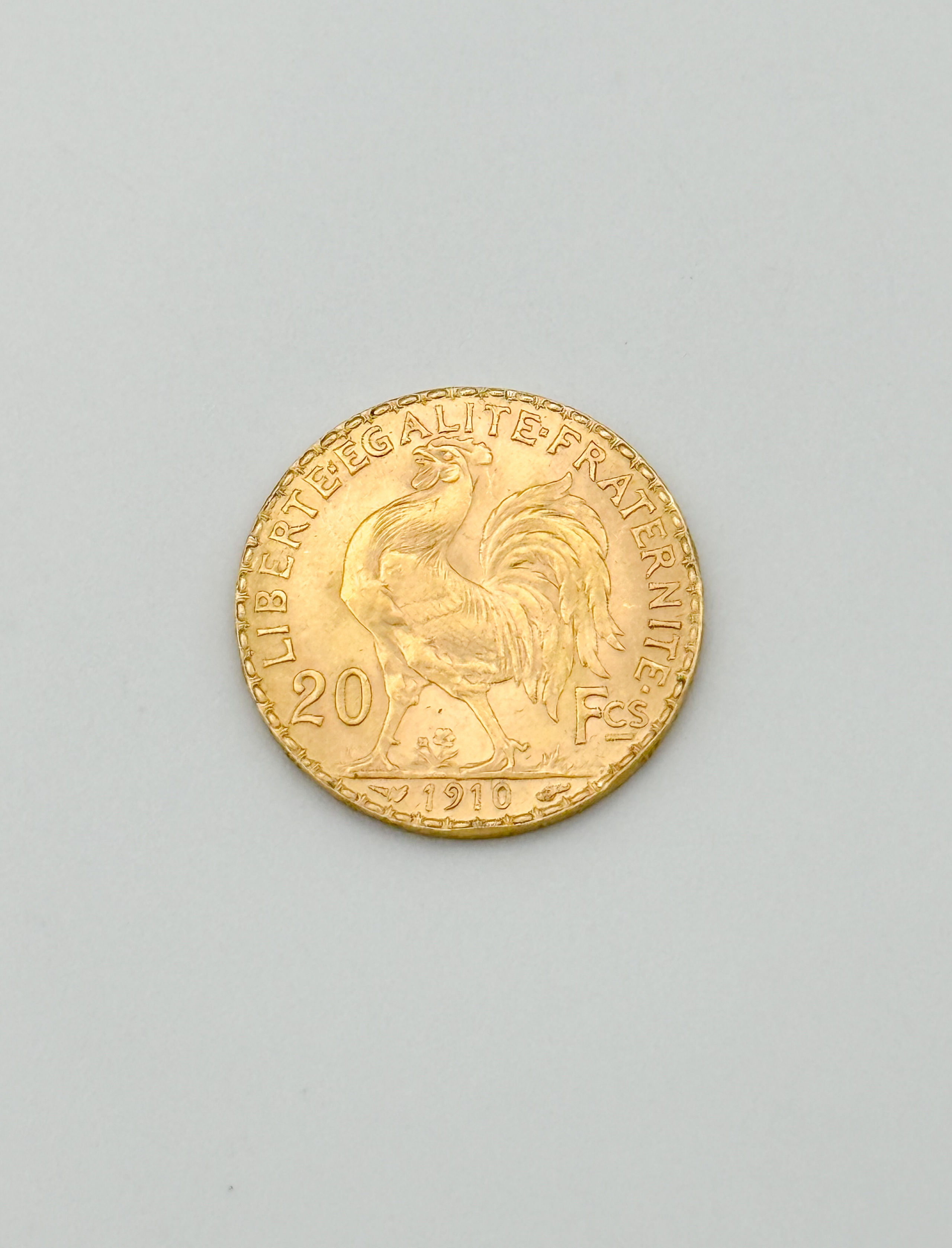 Pièce en or 20 Francs Coq 1910. - Lazuli