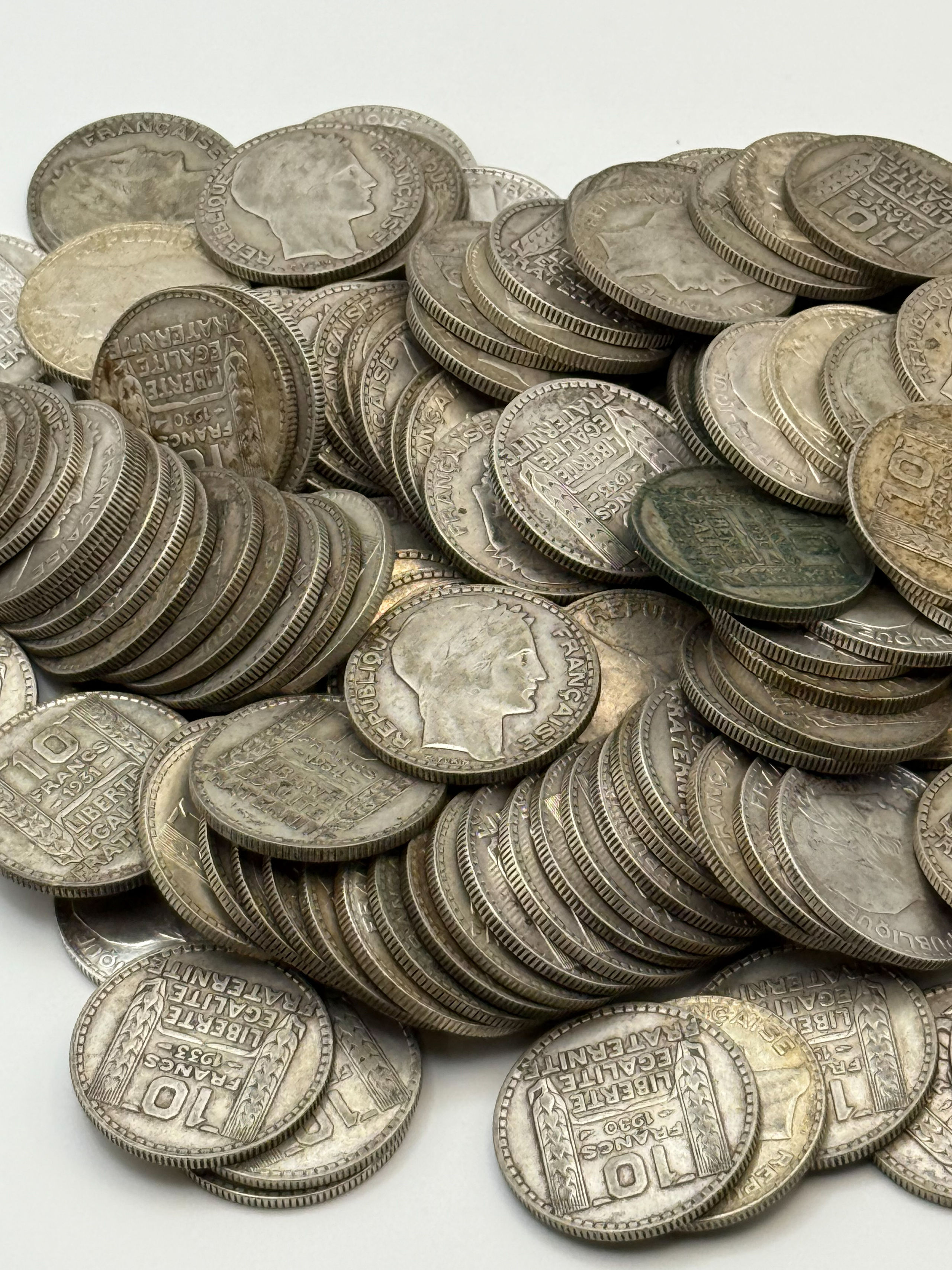 Important lot de pièces en argent de 10 francs Turin. - Lazuli