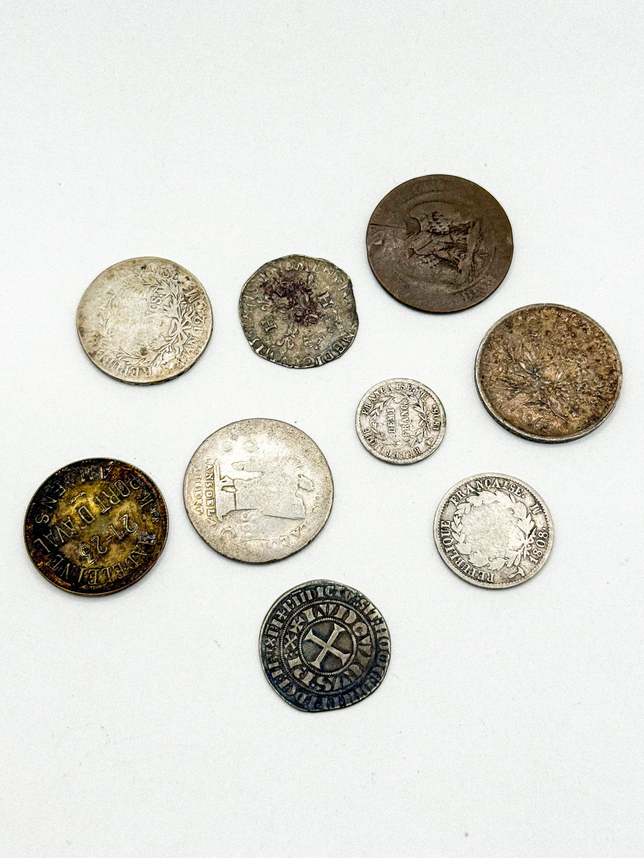 Lot de 9 pièces françaises comprenant : - Lazuli