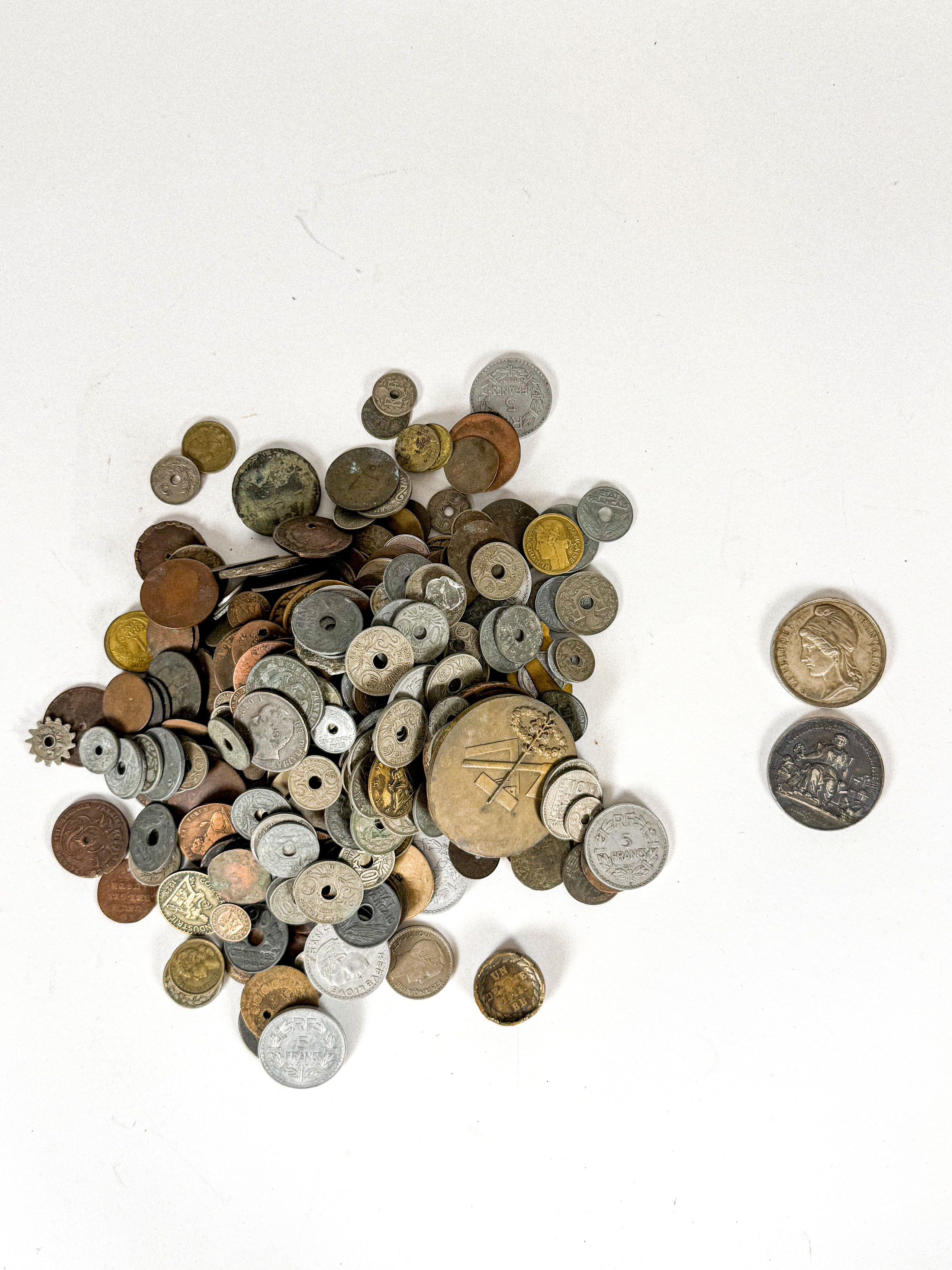Grand lot, vrac de monnaie françaises métaux communs, XIX et XXe siècle. - Lazuli