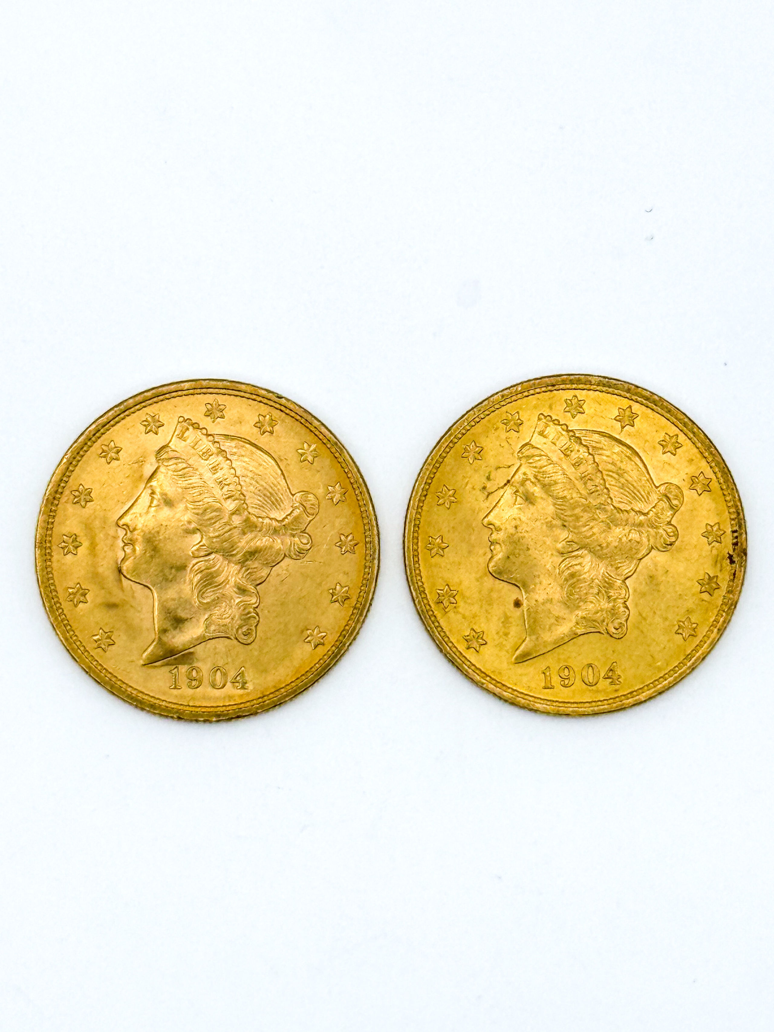 2 pièces 20 dollars « Liberty Head – Double Eagle » avec devise 1904 - Lazuli