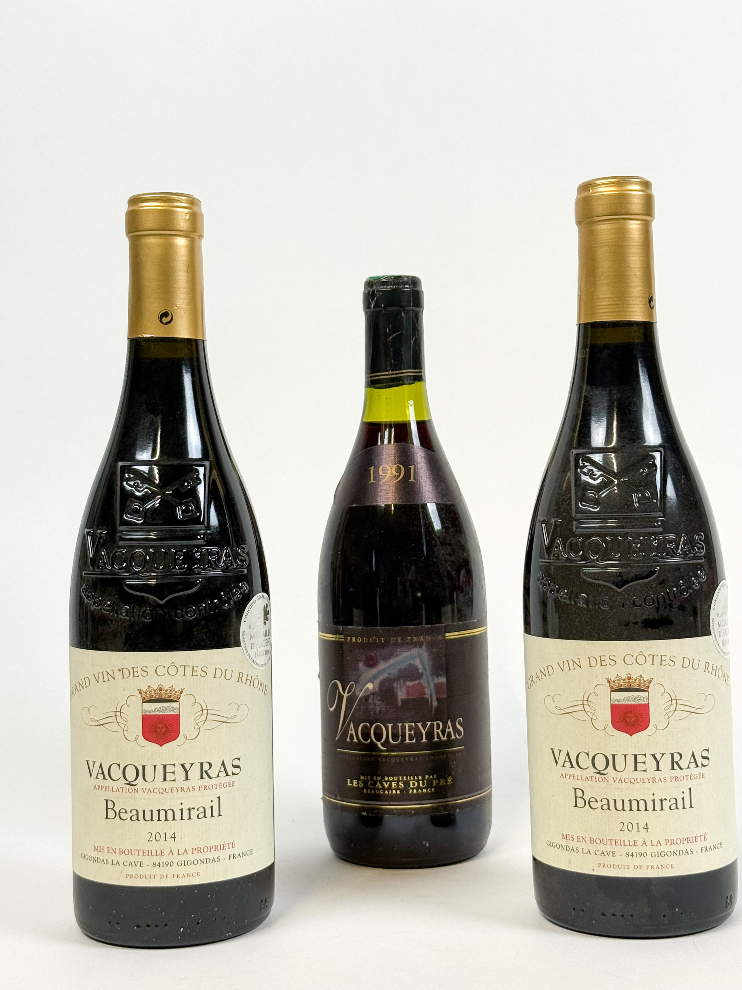 Lot de trois bouteilles Côte du Rhône : - Lazuli