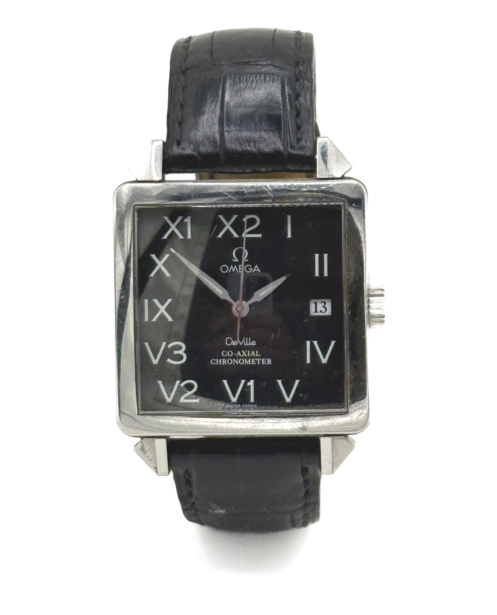 Croix en acier, les vis et la bélière en or jaune  (750 millièmes). - Lazuli