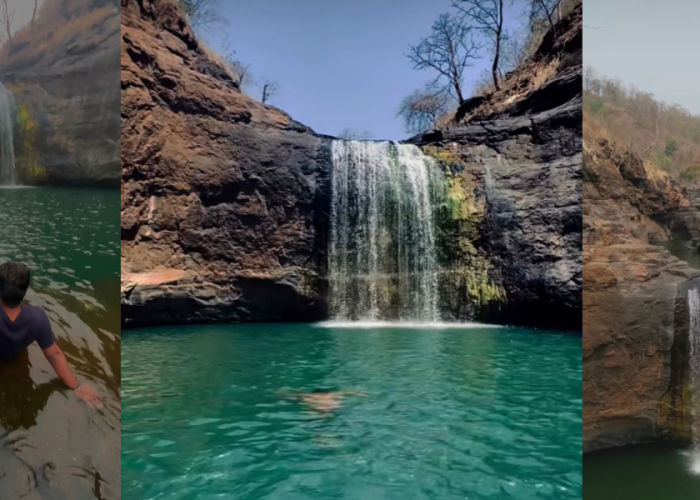 cliff jump at this hidden waterfall near palghar