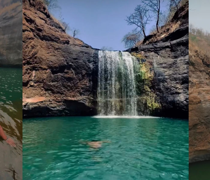 cliff jump at this hidden waterfall near palghar