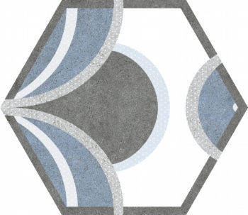 HEXAGONAL BOW BLUE 25x22