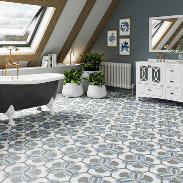 Azulejos Colección  BOW BLUE Hexagonal