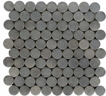 PIEDRA CIRCULAR NEGRO Malla 30x30 (Caja de 1 m2)