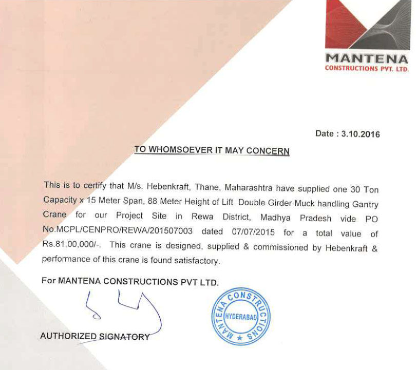 MANTENA CONSTRUCTIONS PVT. LTD.
