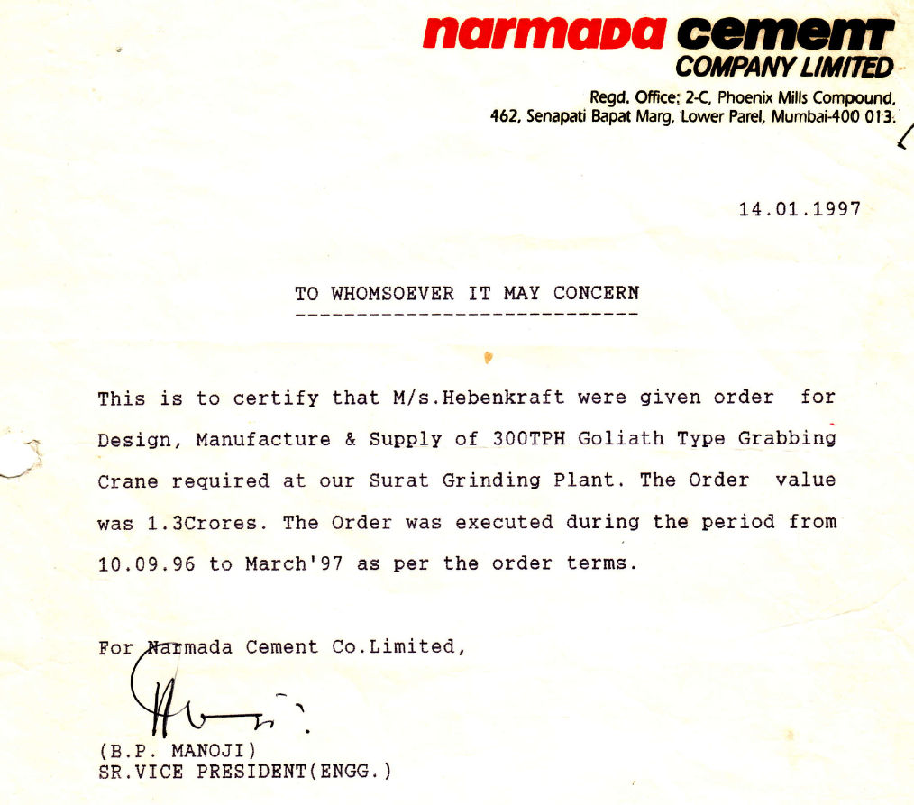 Narmada Cement Company Ltd